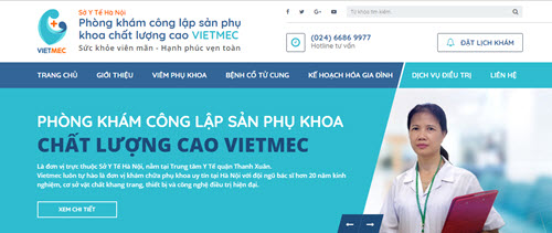 Giao diện website chính thức của Vietmec
